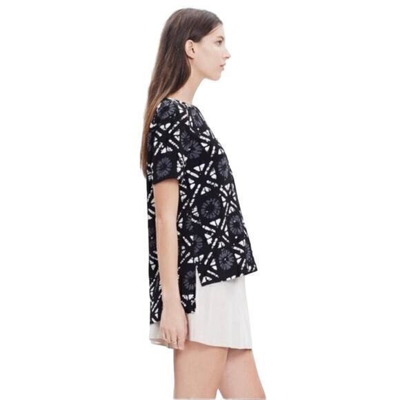 Madewell Industry Button Up Back Top Batik Grid Size M - Picture 3 of 9